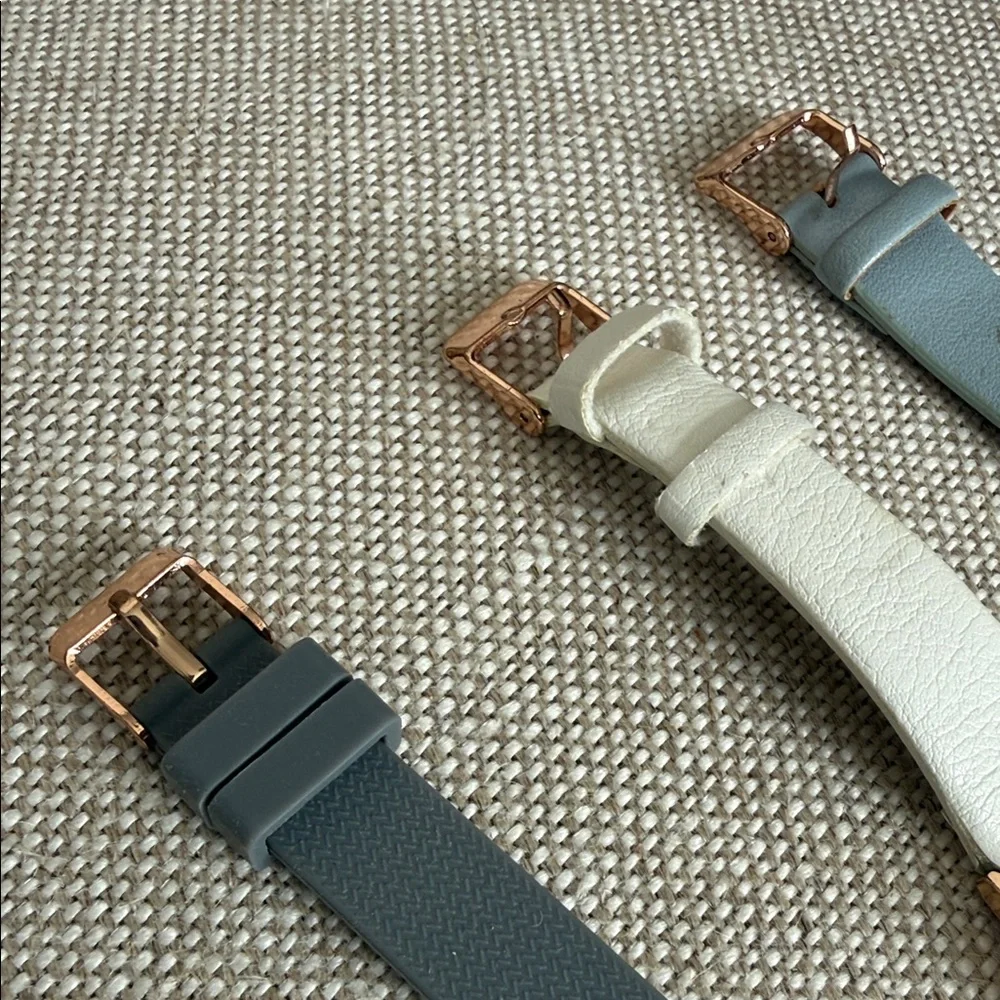 Vintage Rose Gold Watches with Gray and White Leather Straps